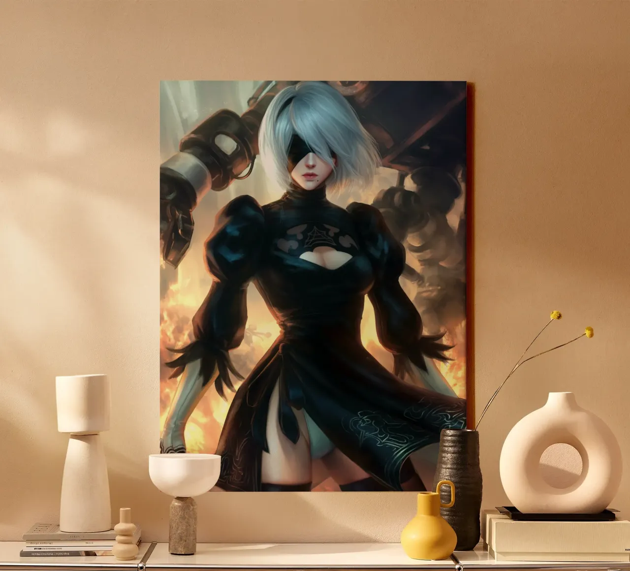2B Nier Automata tela con Cornice a cassetta da Fleur de Lys