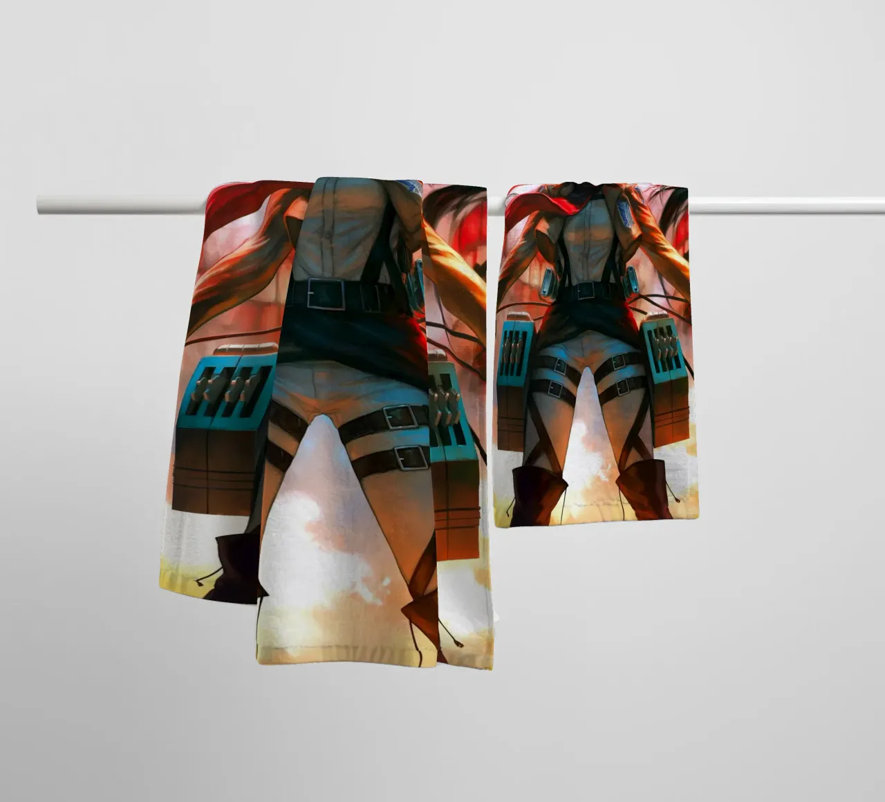 Mikasa Ackerman Attack on Titan towel by Fleur de Lys