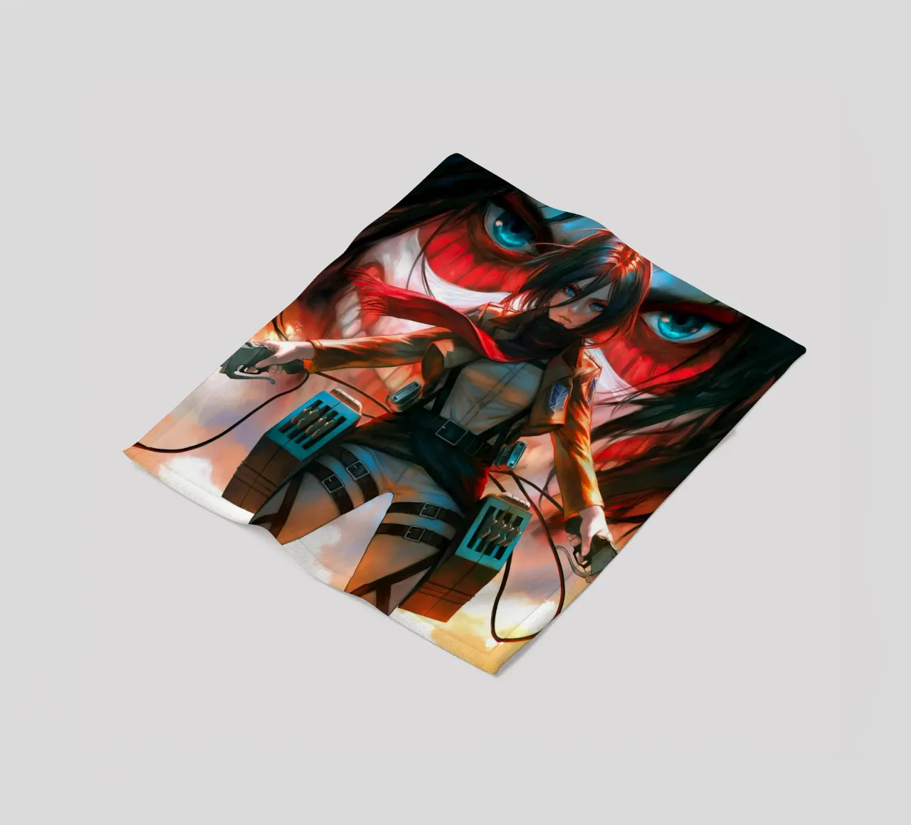 Mikasa Ackerman Attacco su Titano coperta in pile da Fleur de Lys