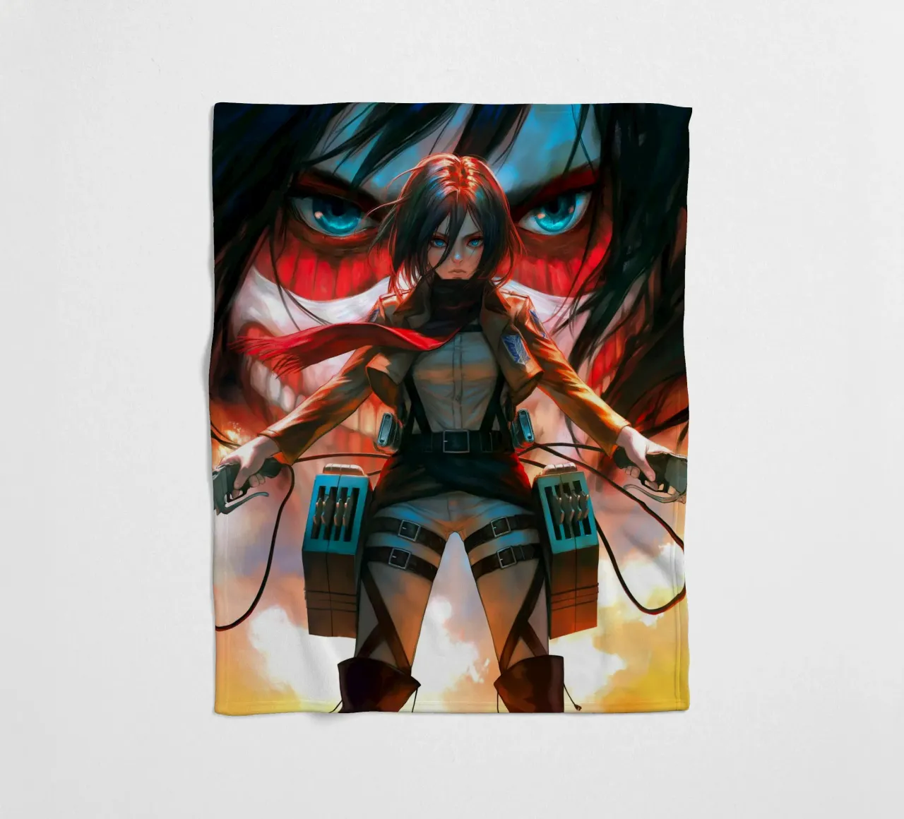 Mikasa Ackerman Attacco su Titano coperta in pile da Fleur de Lys