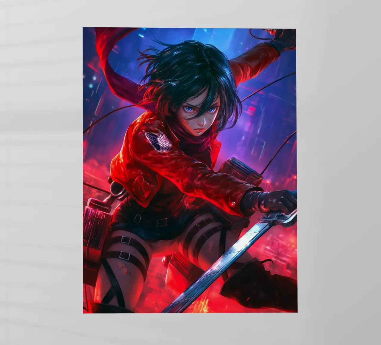 Mikasa Ackerman Attacco su Titano pellicola backlit da Fleur de Lys