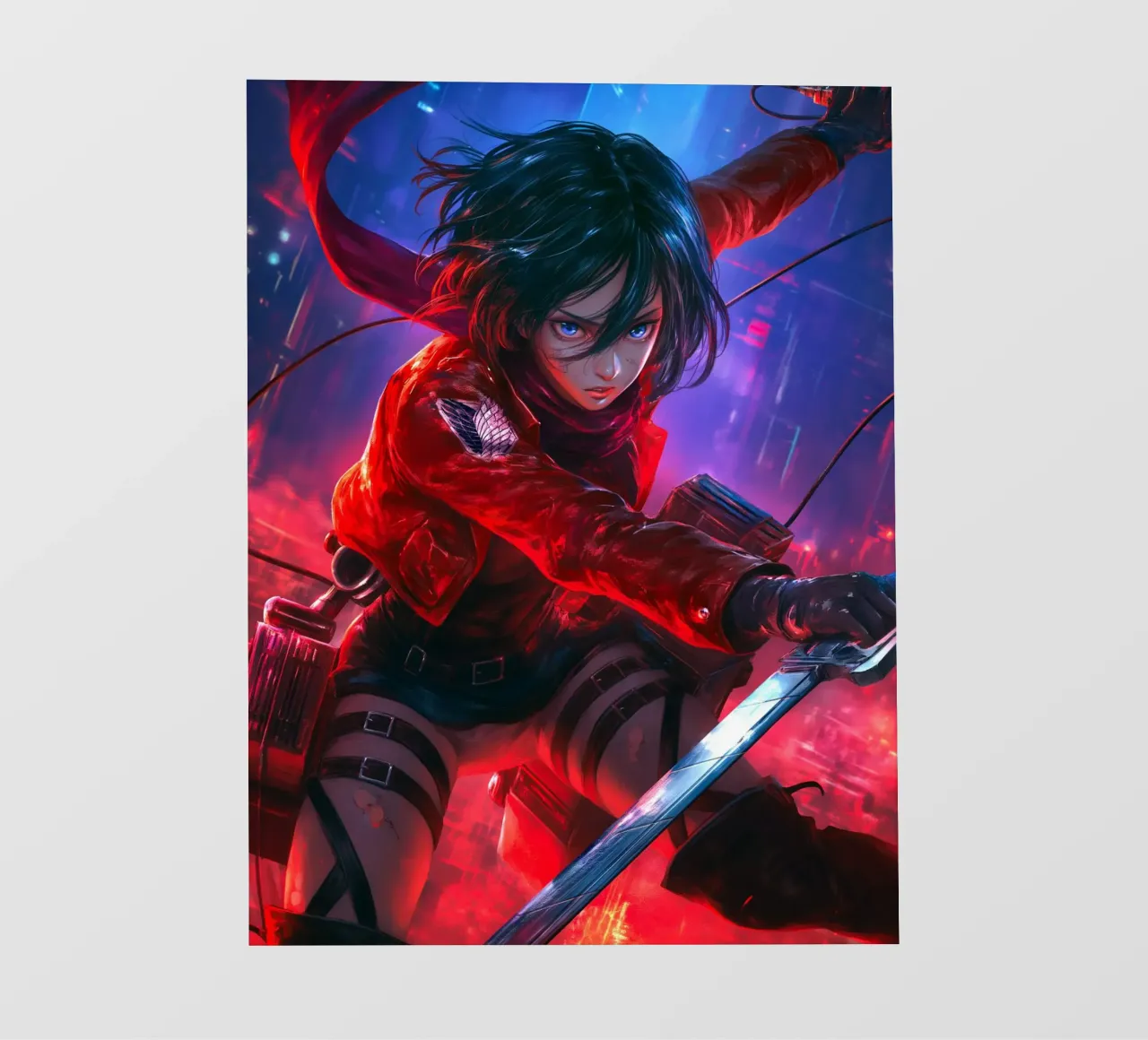 Mikasa Ackerman Attacco su Titano pellicola backlit da Fleur de Lys