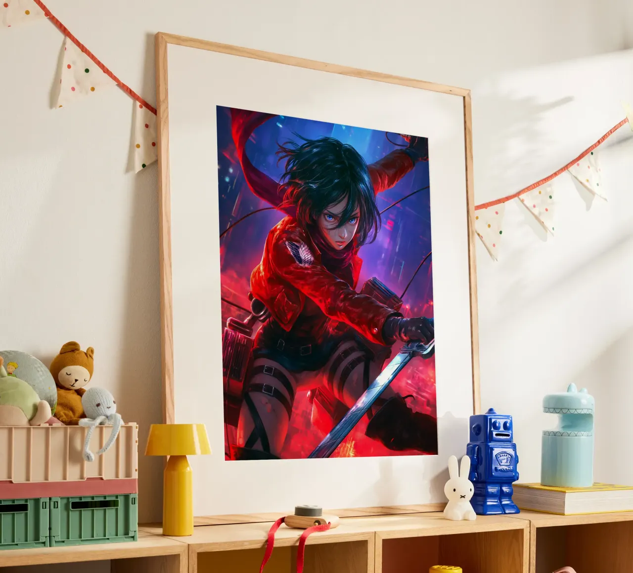 Mikasa Ackerman Attacco su Titano carta hahnemühle da Fleur de Lys