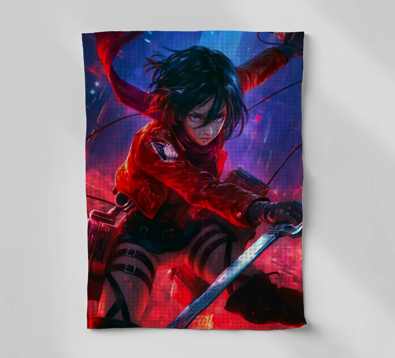 Mikasa Ackerman Attacco su Titano canovaccio da cucina da Fleur de Lys