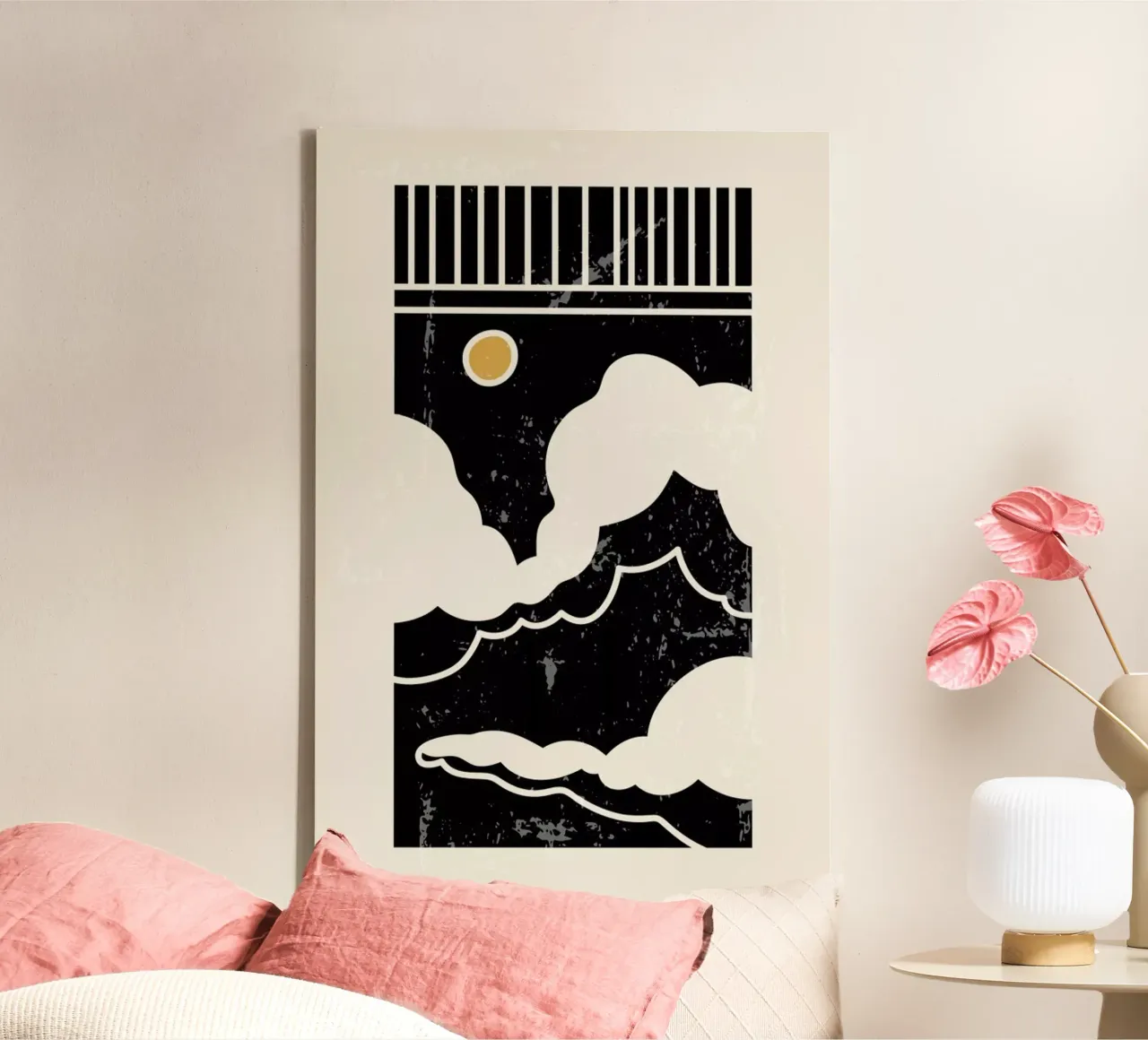 Sun Through Clouds canvas van Graphite