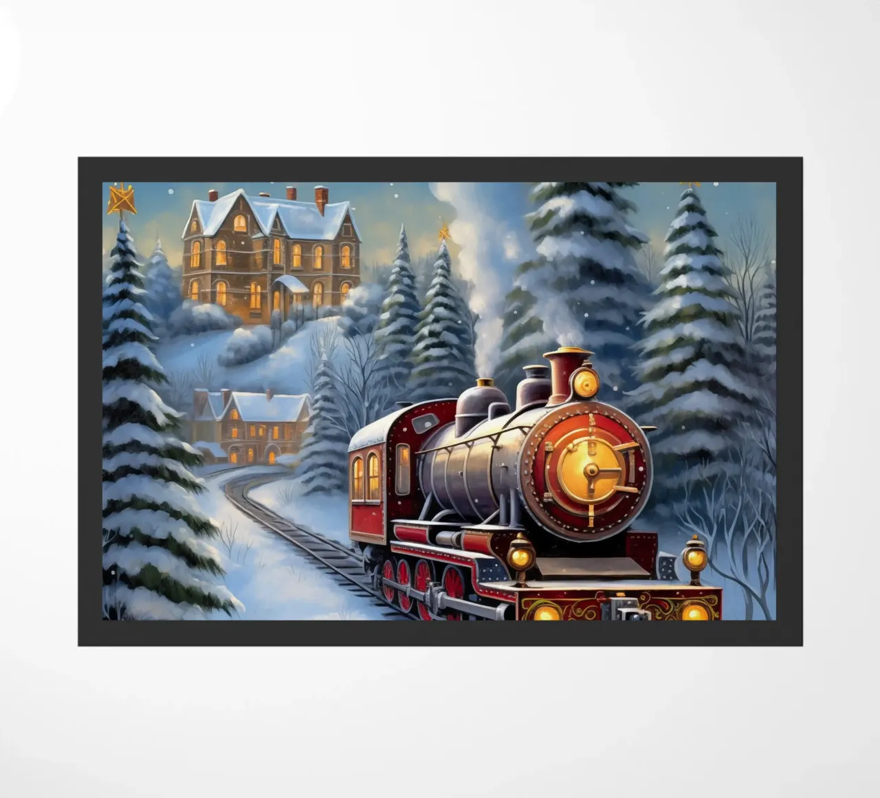 Treno di Natale zerbino da Fleur de Lys
