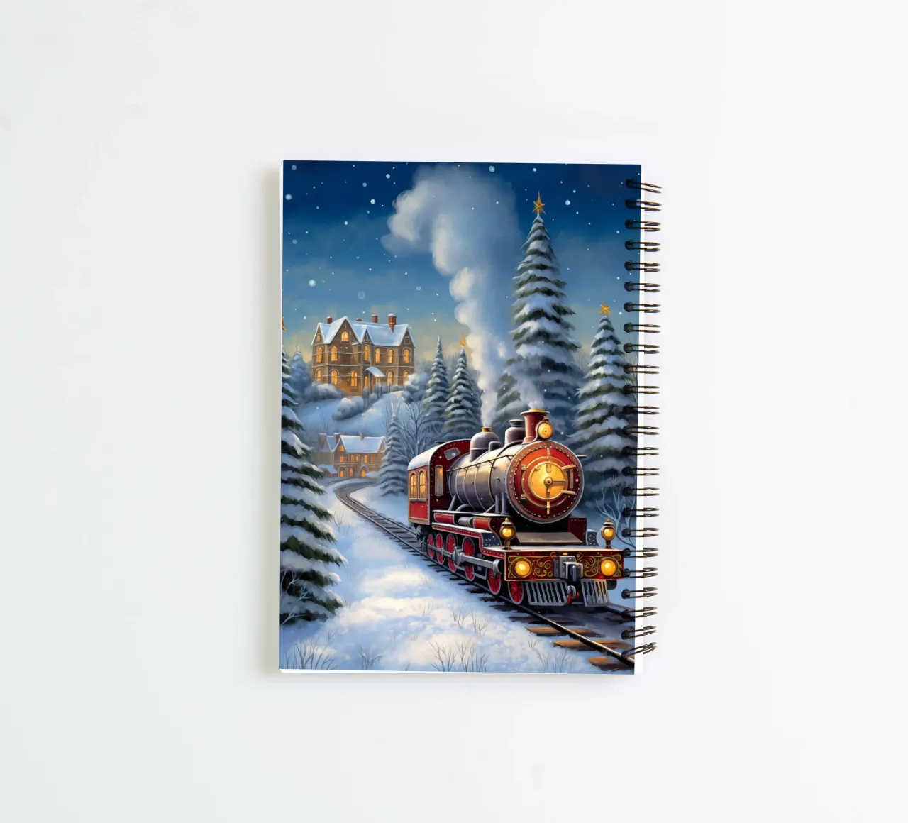 Christmas Train spiral notebook by Fleur de Lys