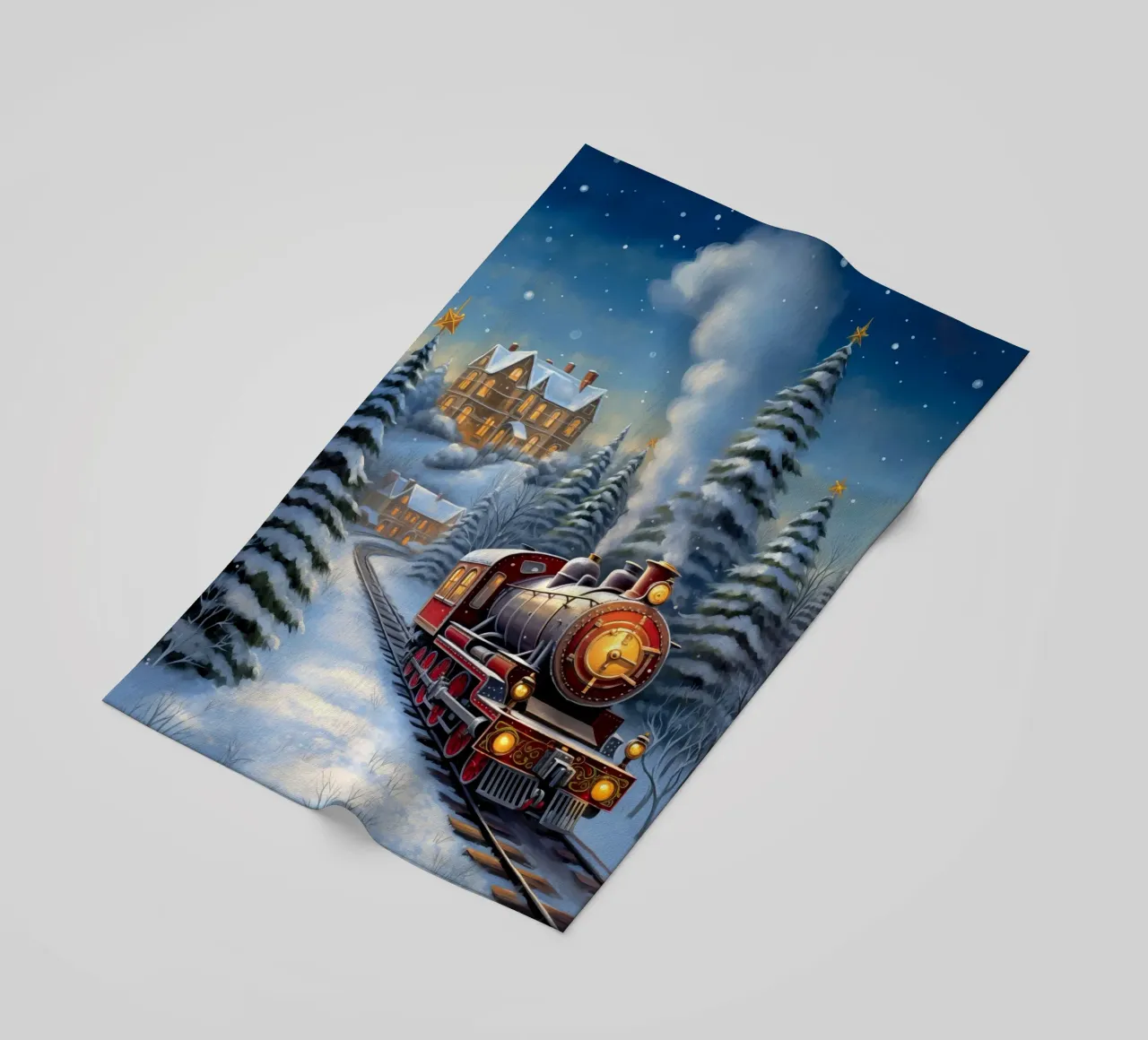 Treno di Natale telo mare da Fleur de Lys