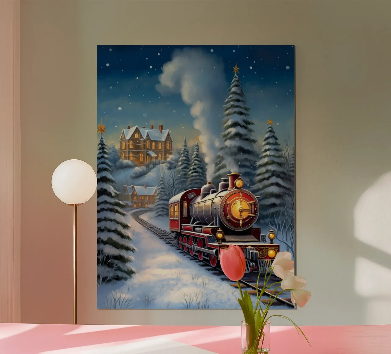 Treno di Natale carta hahnemühle da Fleur de Lys