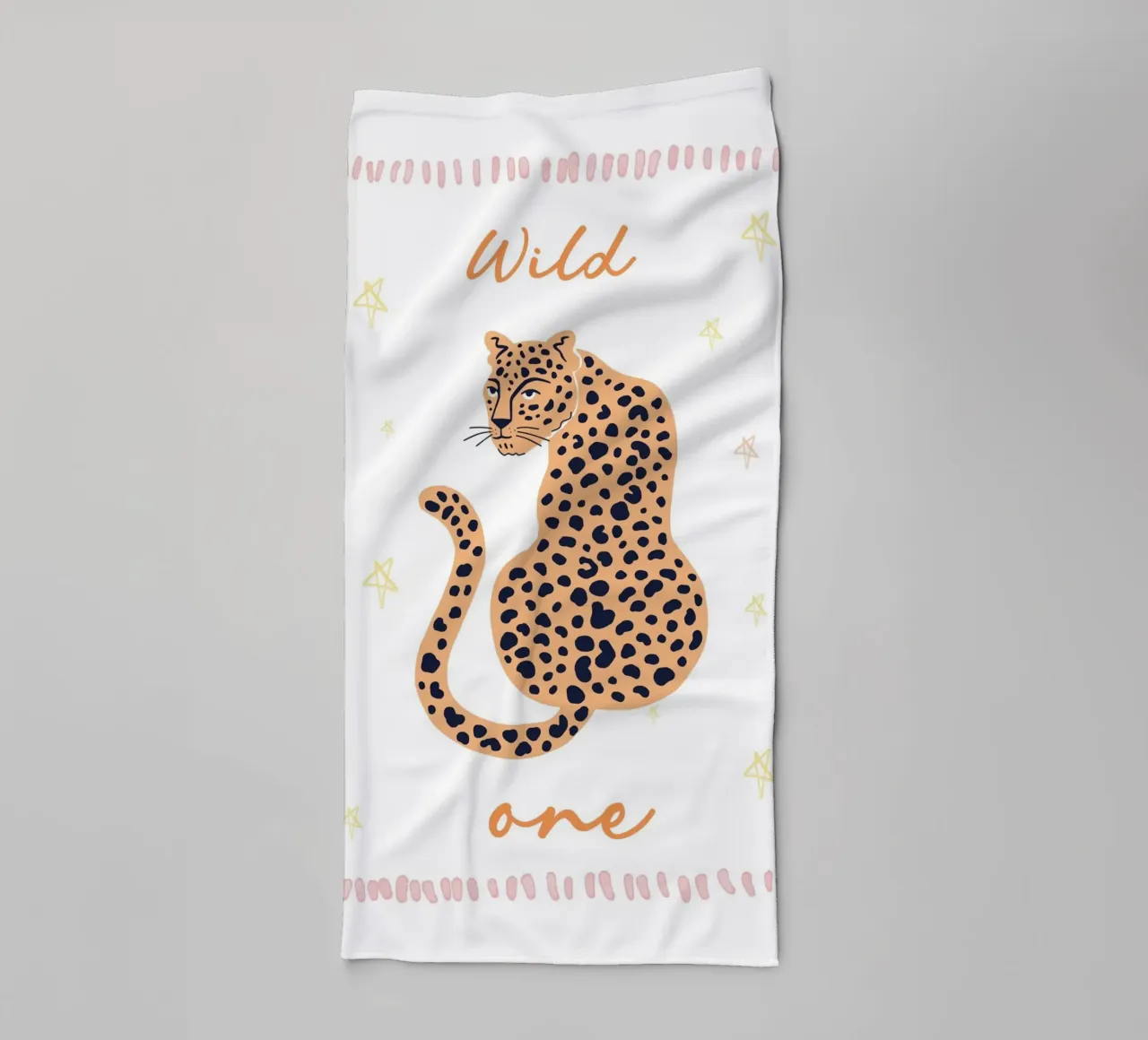 Poster con ghepardo Wild One, poster con animali, stampa per cameretta asciugamano da bagno da Little Lola