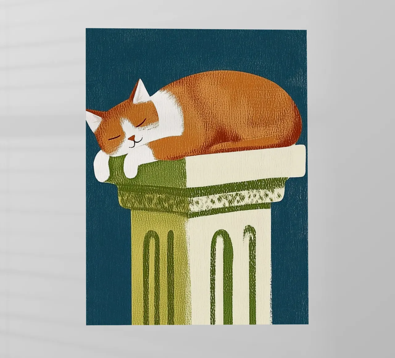 Gatto che dorme in Grecia pellicola backlit da Curious Canvas