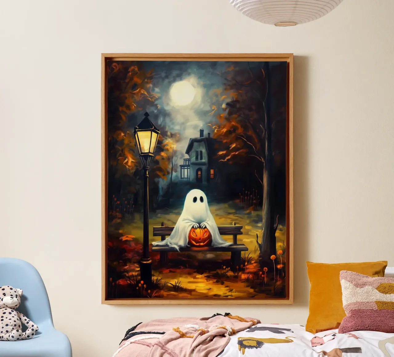 Fantasma di Halloween tela con Cornice a cassetta da Fleur de Lys