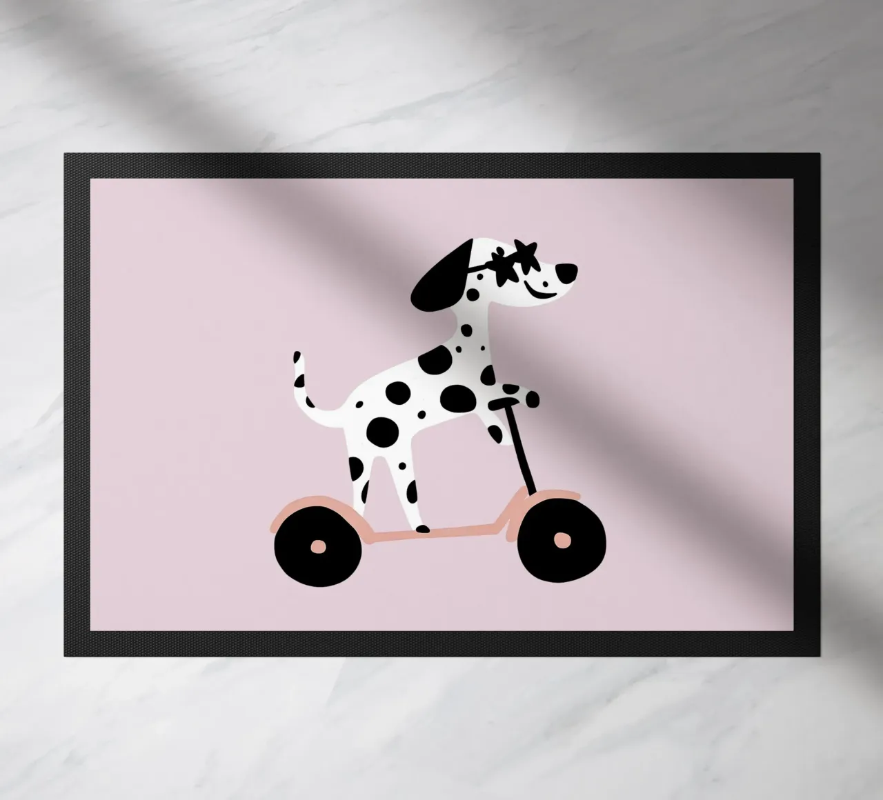 Dalmata su scooter zerbino da Little Lola