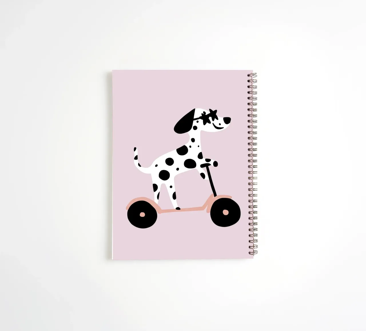 Dalmatian on Scooter spiral notebook by Little Lola