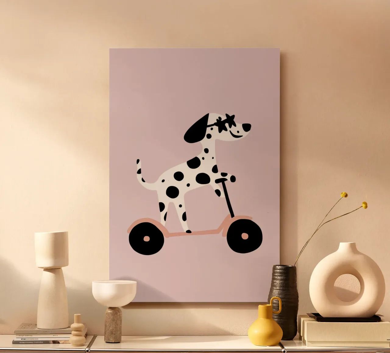 Dalmata su scooter alluminio dibond da Little Lola