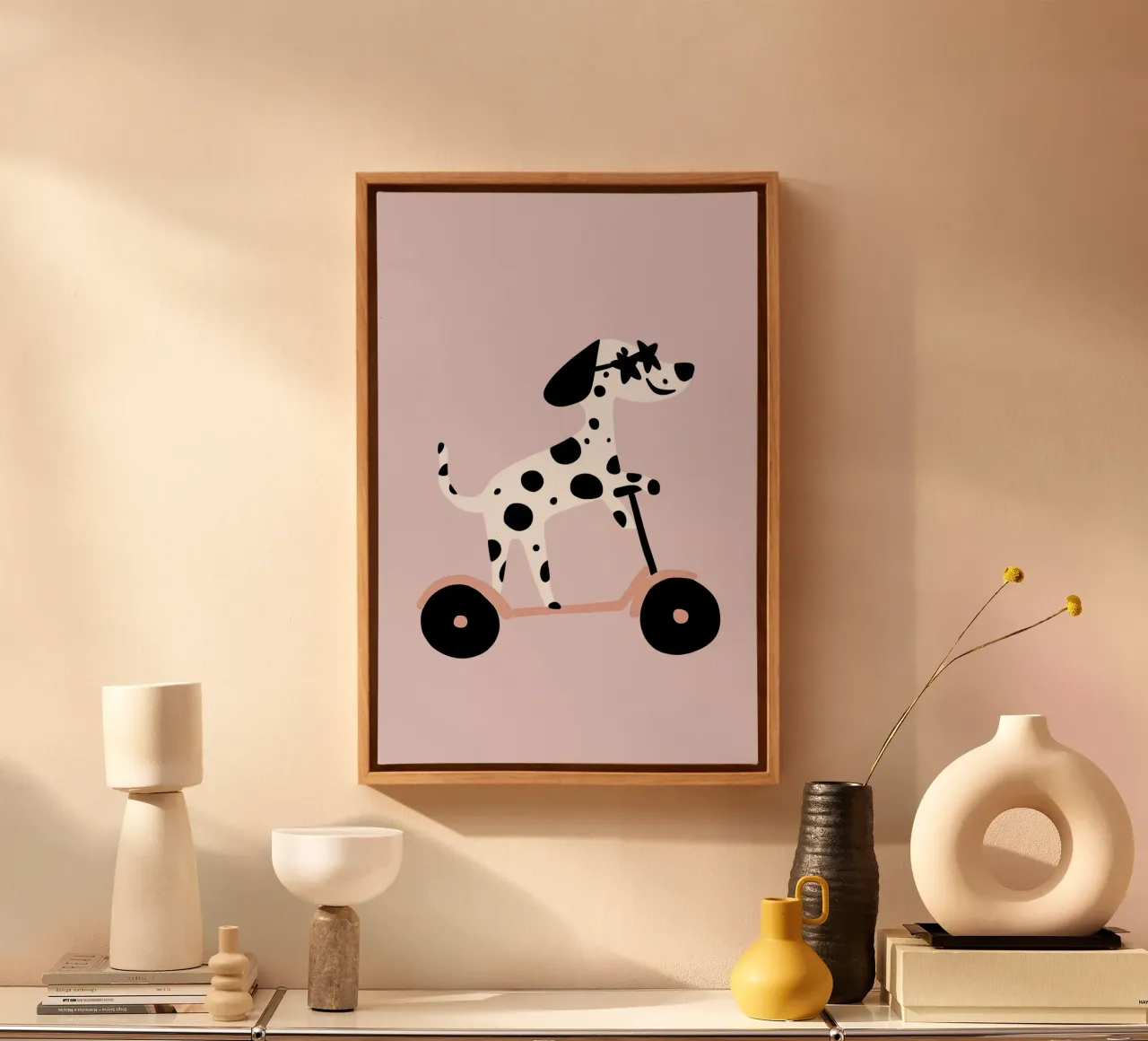 Dalmatiner auf Scooter Leinwand von Little Lola