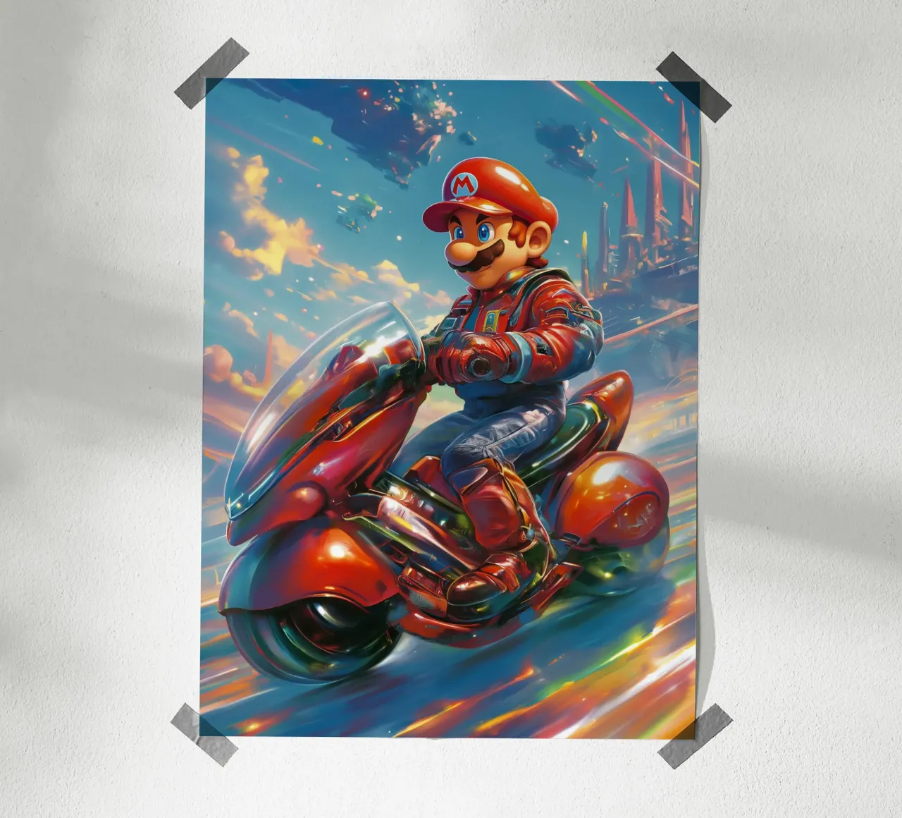 Super Mario Kart poster con telaio in alluminio da Fleur de Lys