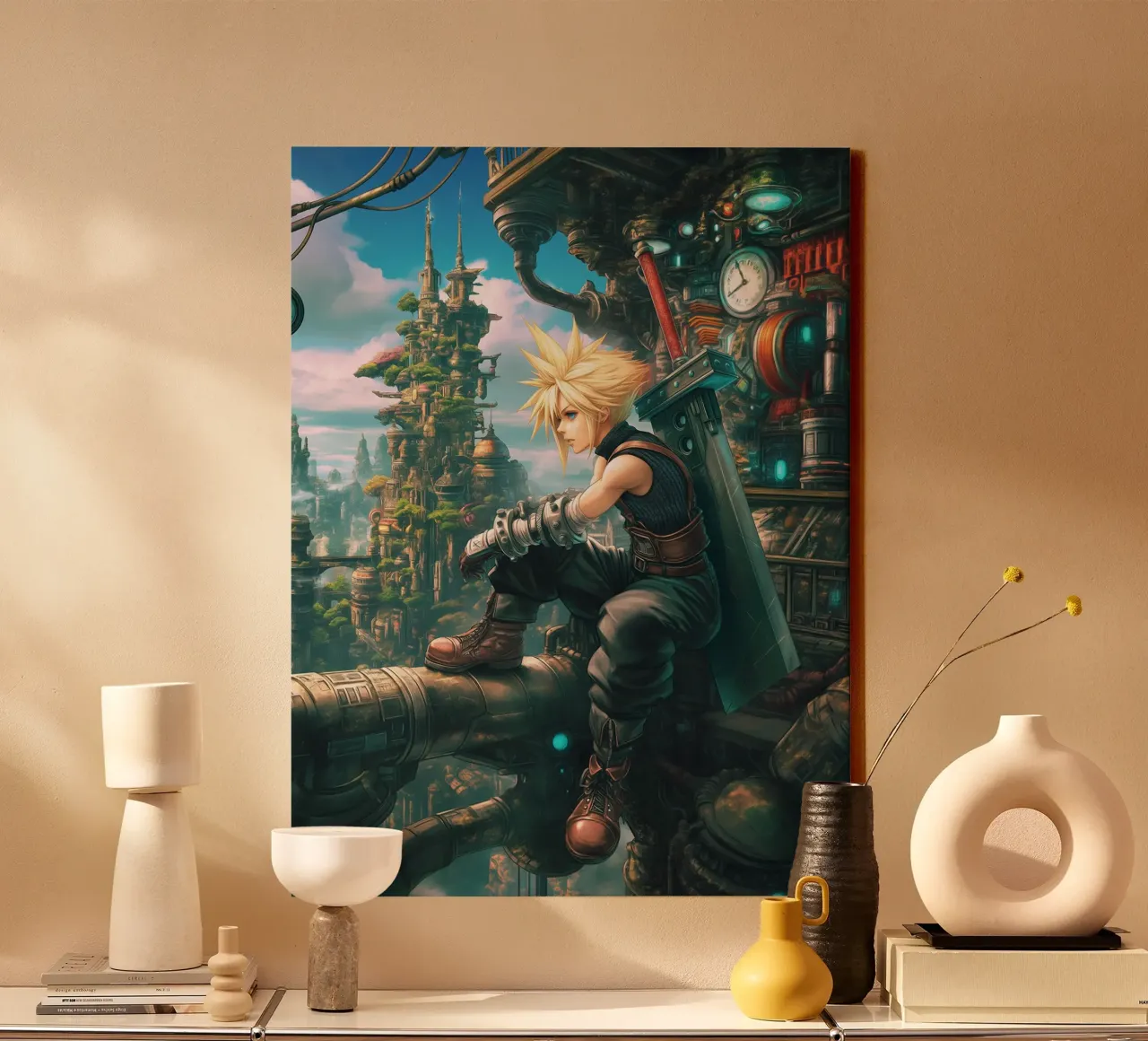 Final Fantasy canvas met Baklijst van Fleur de Lys