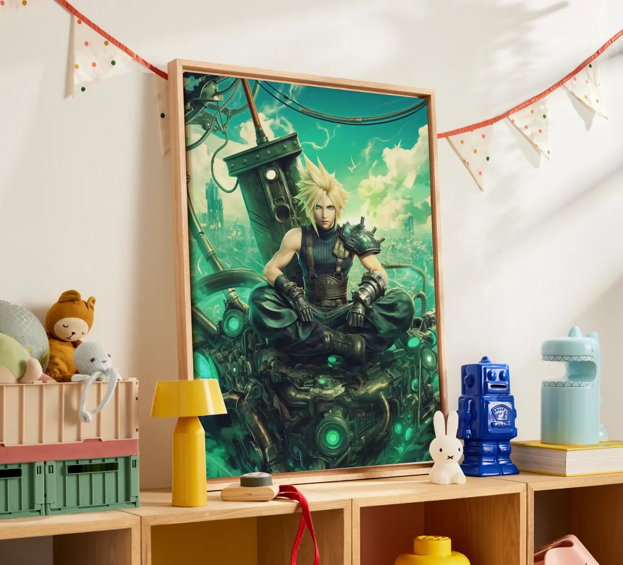 Final Fantasy canvas met Baklijst van Fleur de Lys