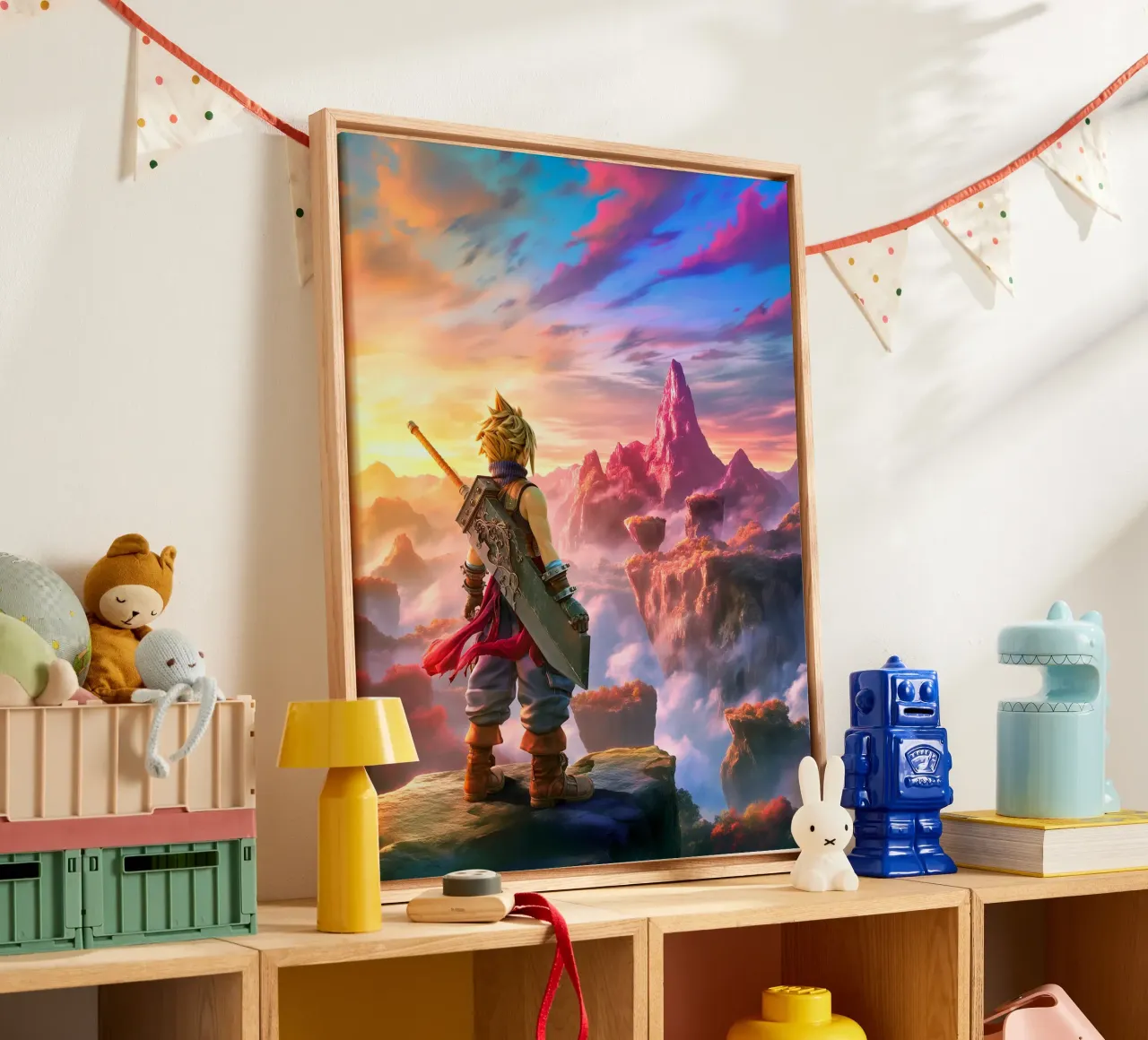 Final Fantasy canvas met Baklijst van Fleur de Lys