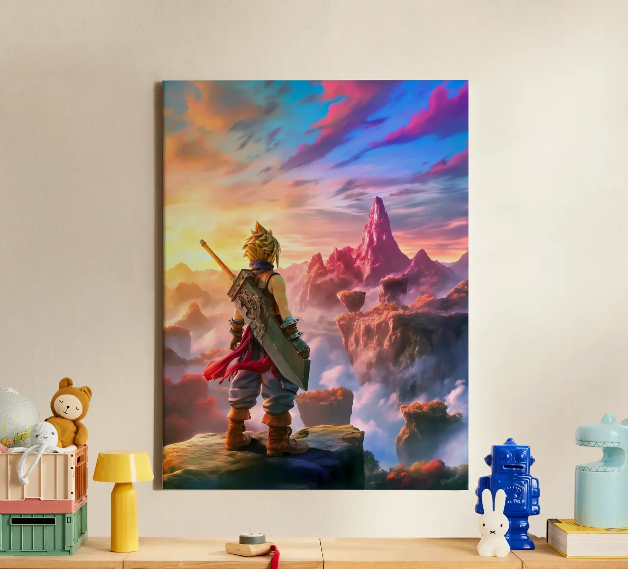 Final Fantasy canvas met Baklijst van Fleur de Lys
