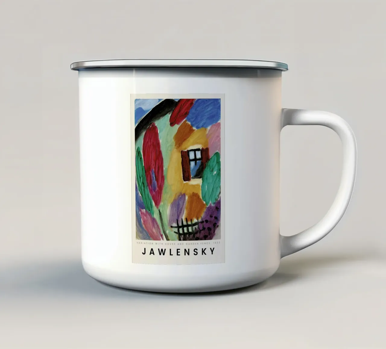 Alexej von Jawlensky - Variation with House and Garden Fence tazza in smalto da ARTOTHEK