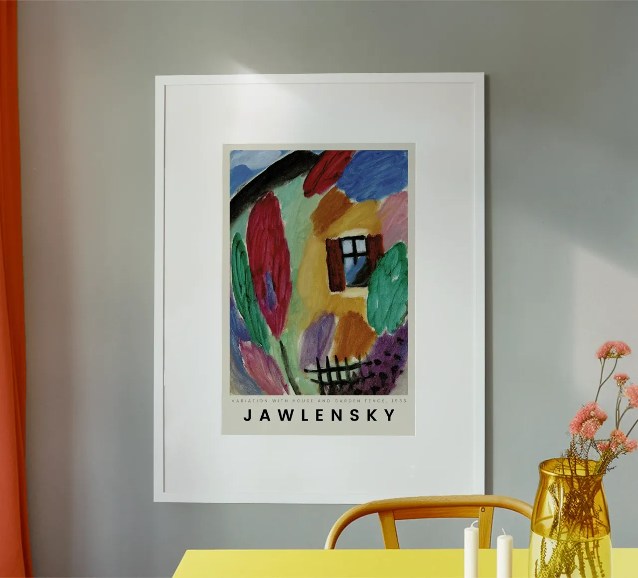 Alexej von Jawlensky - Variation with House and Garden Fence poster con marco de plástico de ARTOTHEK