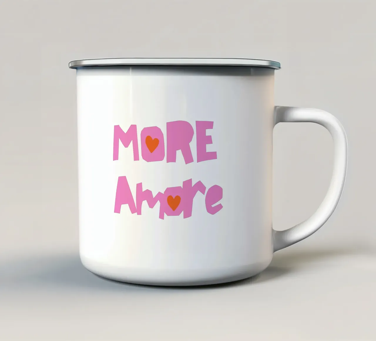 More Amore Por Favor tazza in smalto da typostudio