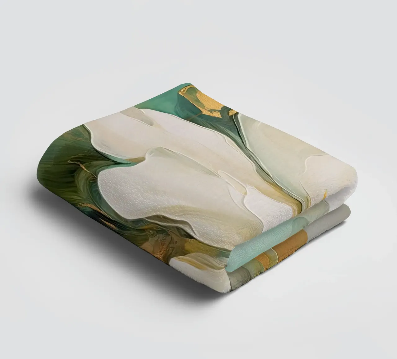 Fiore con verde e beige asciugamano da bagno da Imagine