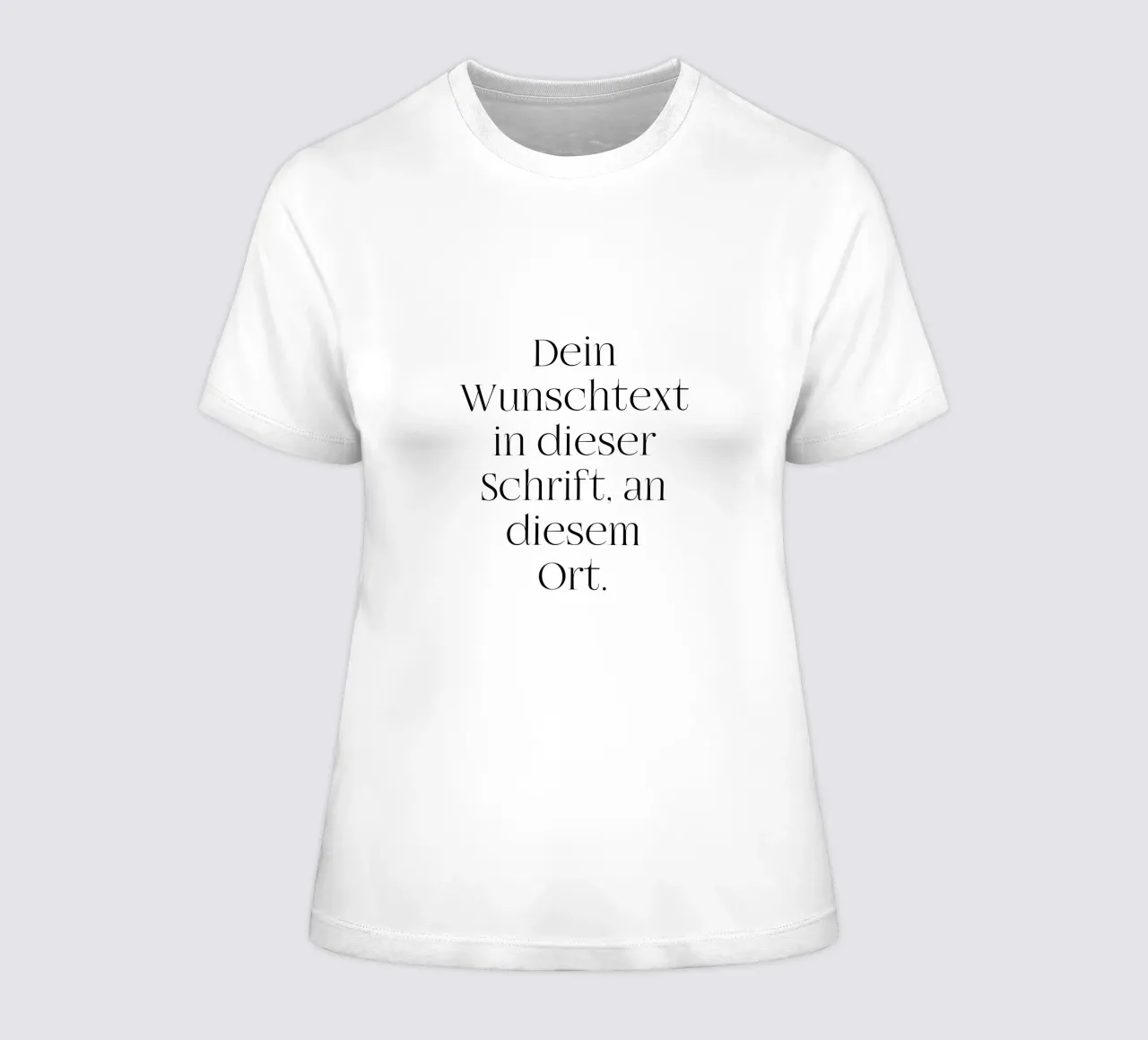 Wunschtext in schwarz weiß t-shirt da donna da WORTSPIEL