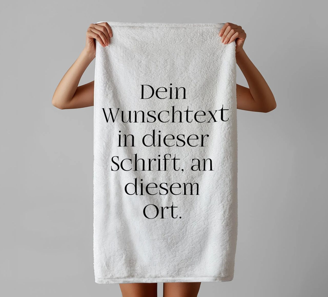 Wunschtext in schwarz weiß badhanddoek van WORTSPIEL