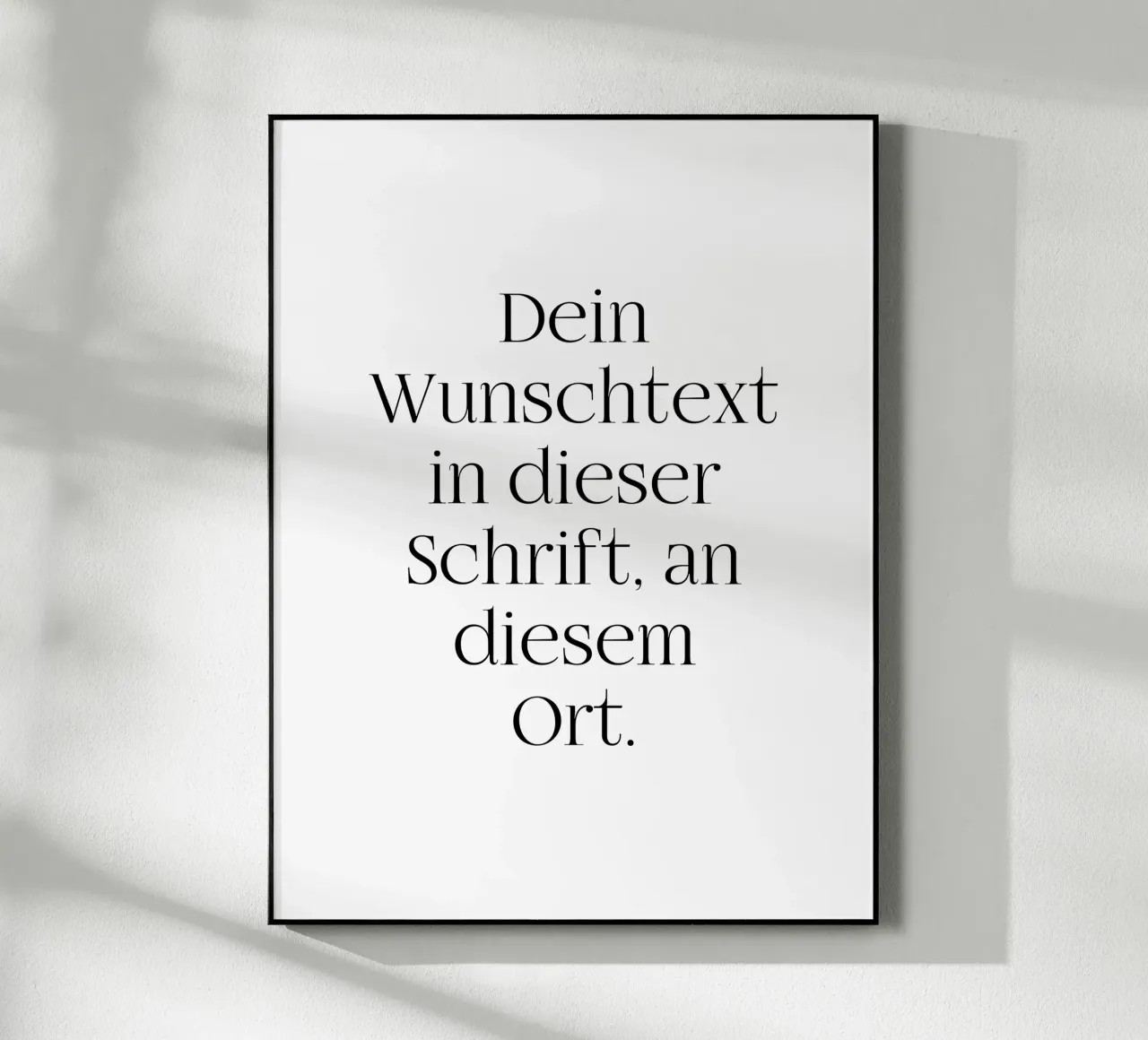Wunschtext in schwarz weiß plexiglass da WORTSPIEL