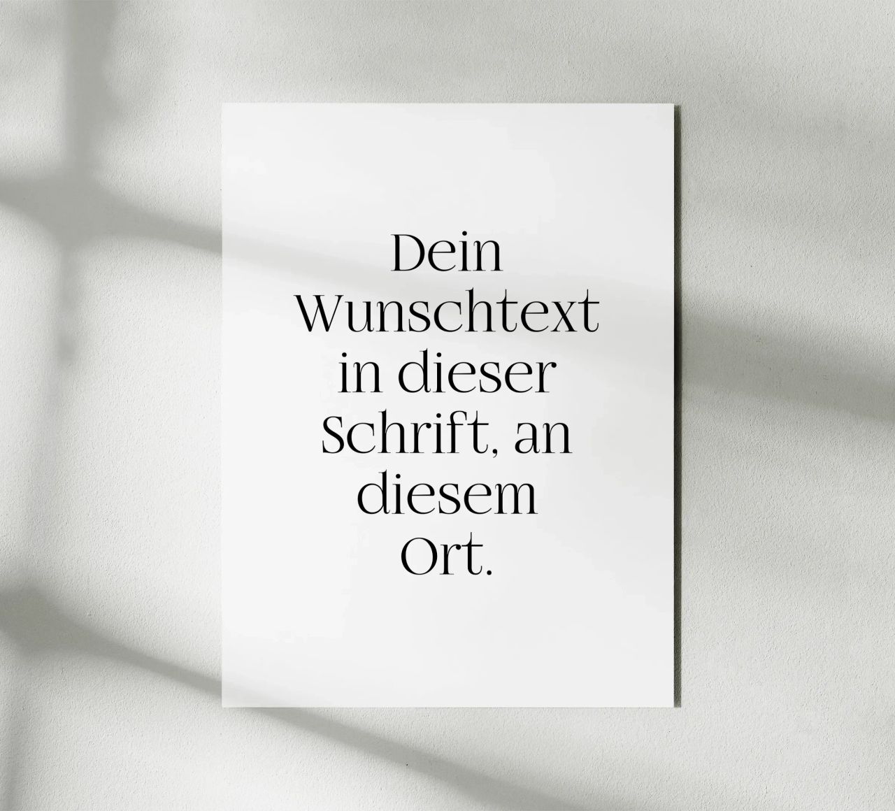 Wunschtext in schwarz weiß alluminio dibond da WORTSPIEL