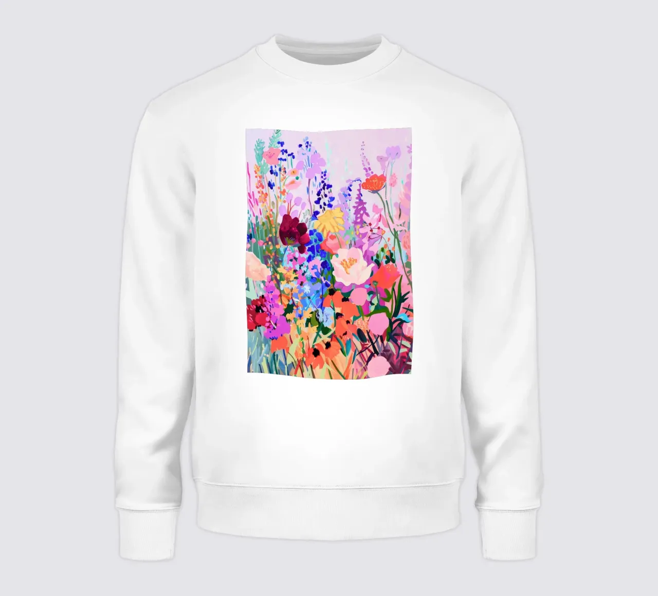 Flower Print, Wildflowers, Colourful Floral Print sweatshirt by Boheme