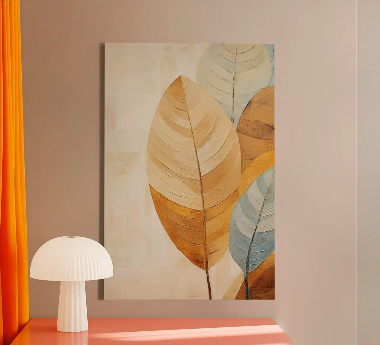 Abstract blad canvas met Baklijst van Imagine