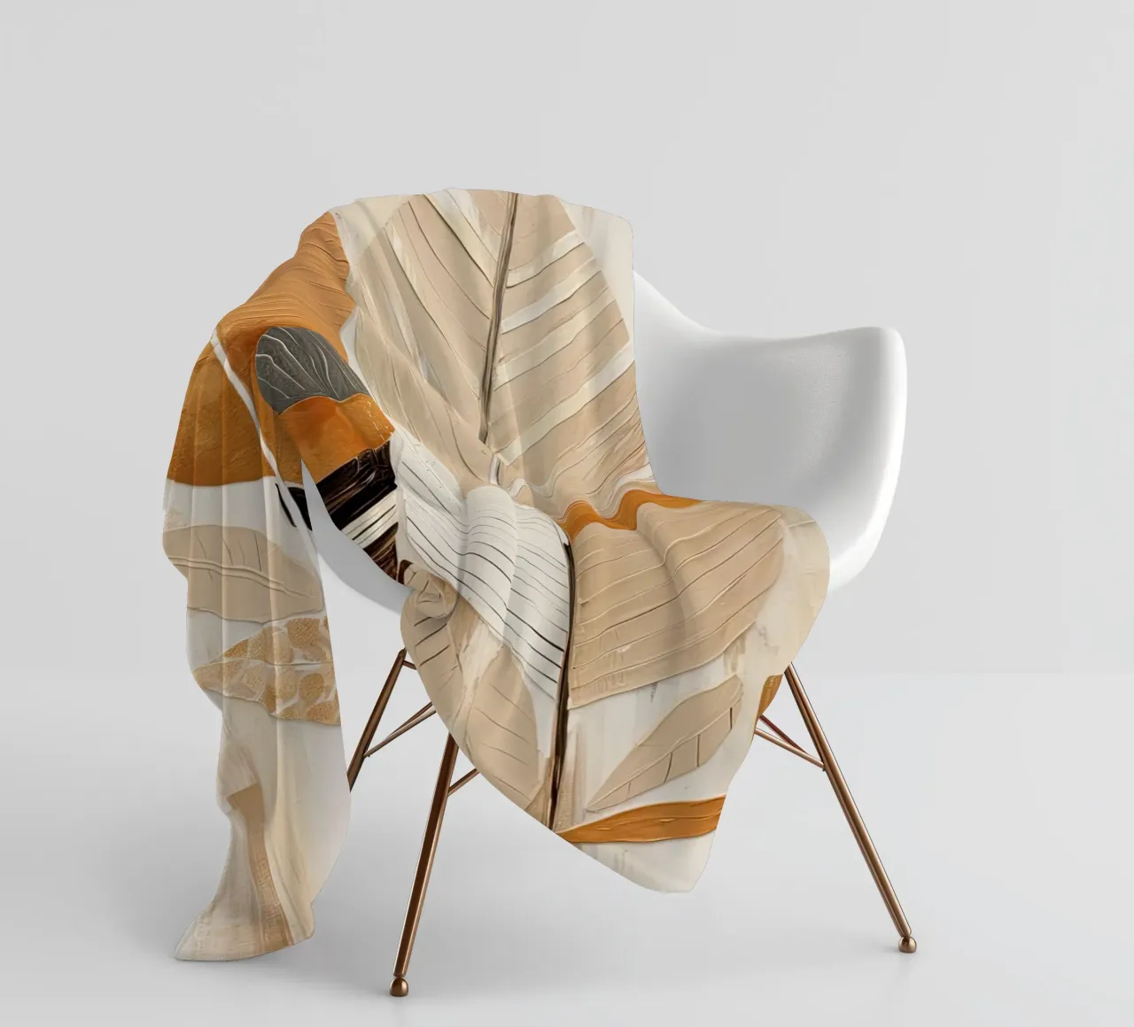 Piume astratte nei colori della sabbia coperta in pile da Imagine