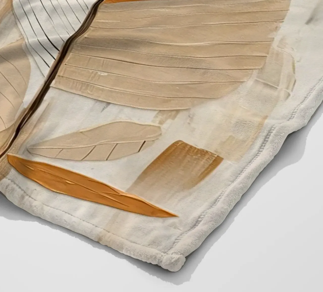 Piume astratte nei colori della sabbia coperta in pile da Imagine