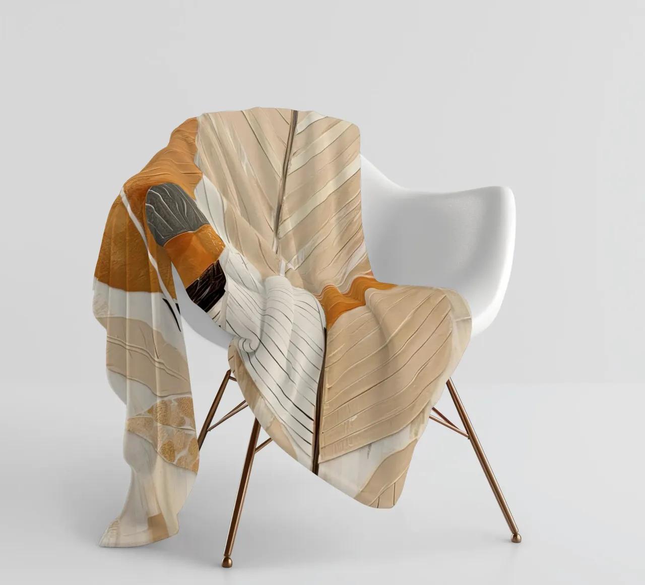 Piume astratte nei colori della sabbia coperta in pile da Imagine