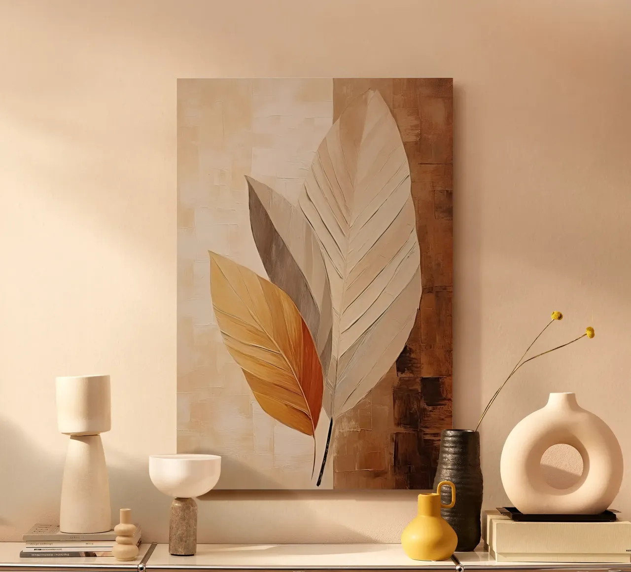 Piume di colore marrone alluminio dibond da Imagine