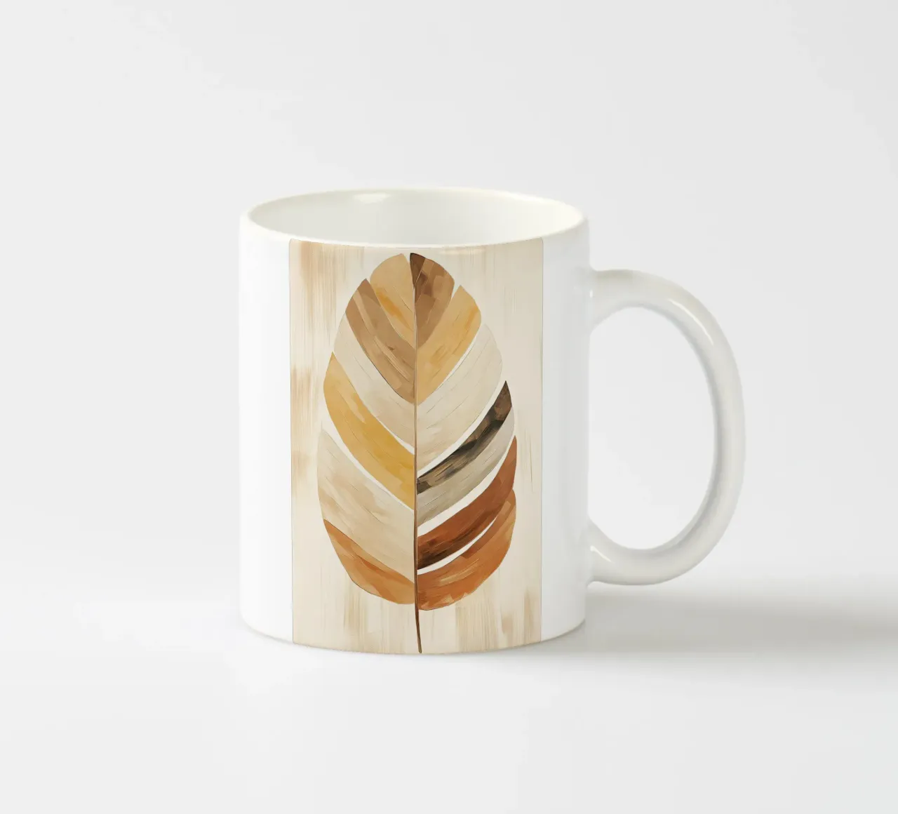 Piume astratte nei colori della sabbia tazza in ceramica da Imagine