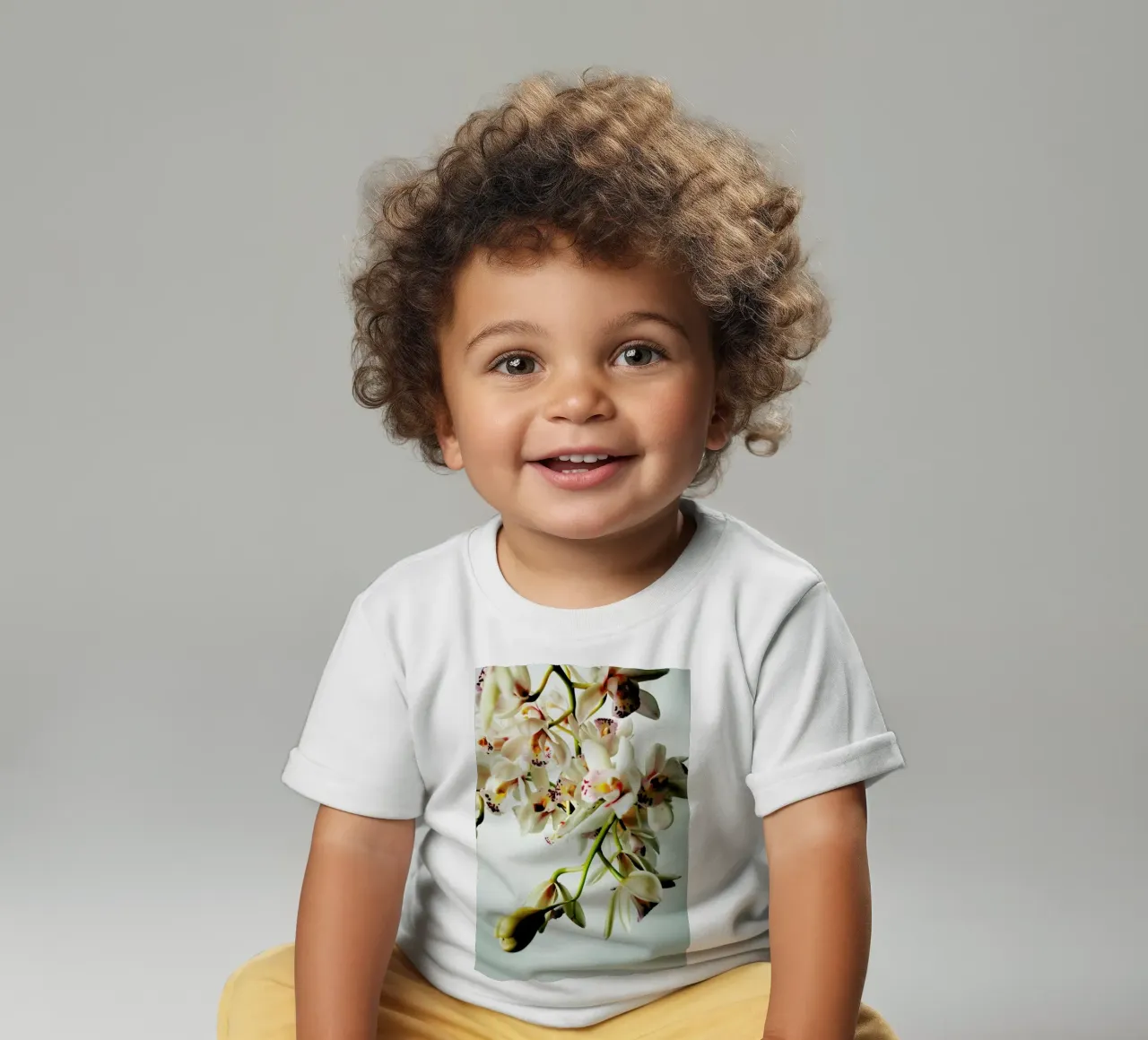 Tiny Orchids baby t-shirt by Angelo Cerantola