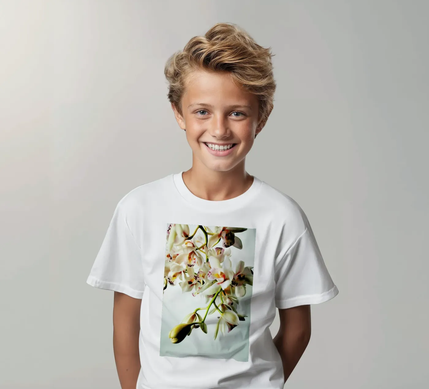 Tiny Orchids kids t-shirt by Angelo Cerantola