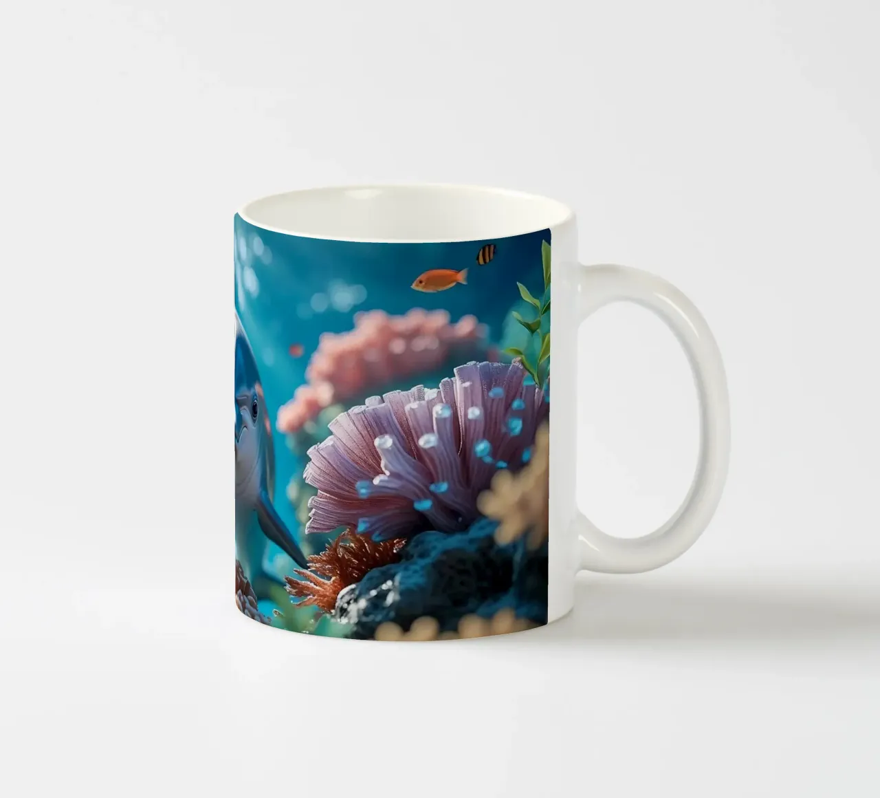 🪸🐬 Tumbler Dolphin | Joy Among the Waves (3) ceramic mug by Trinkets NL Design Studio