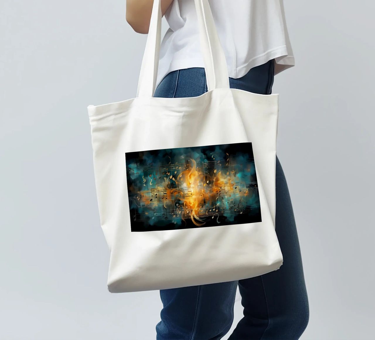 Taccuino musicale astratto borsa in juta da Imagine