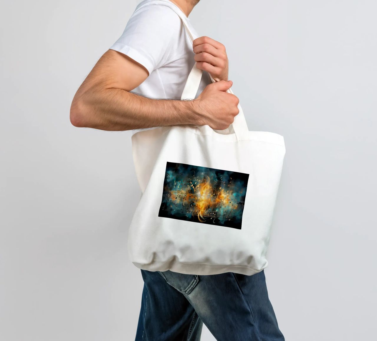 Taccuino musicale astratto borsa in juta da Imagine
