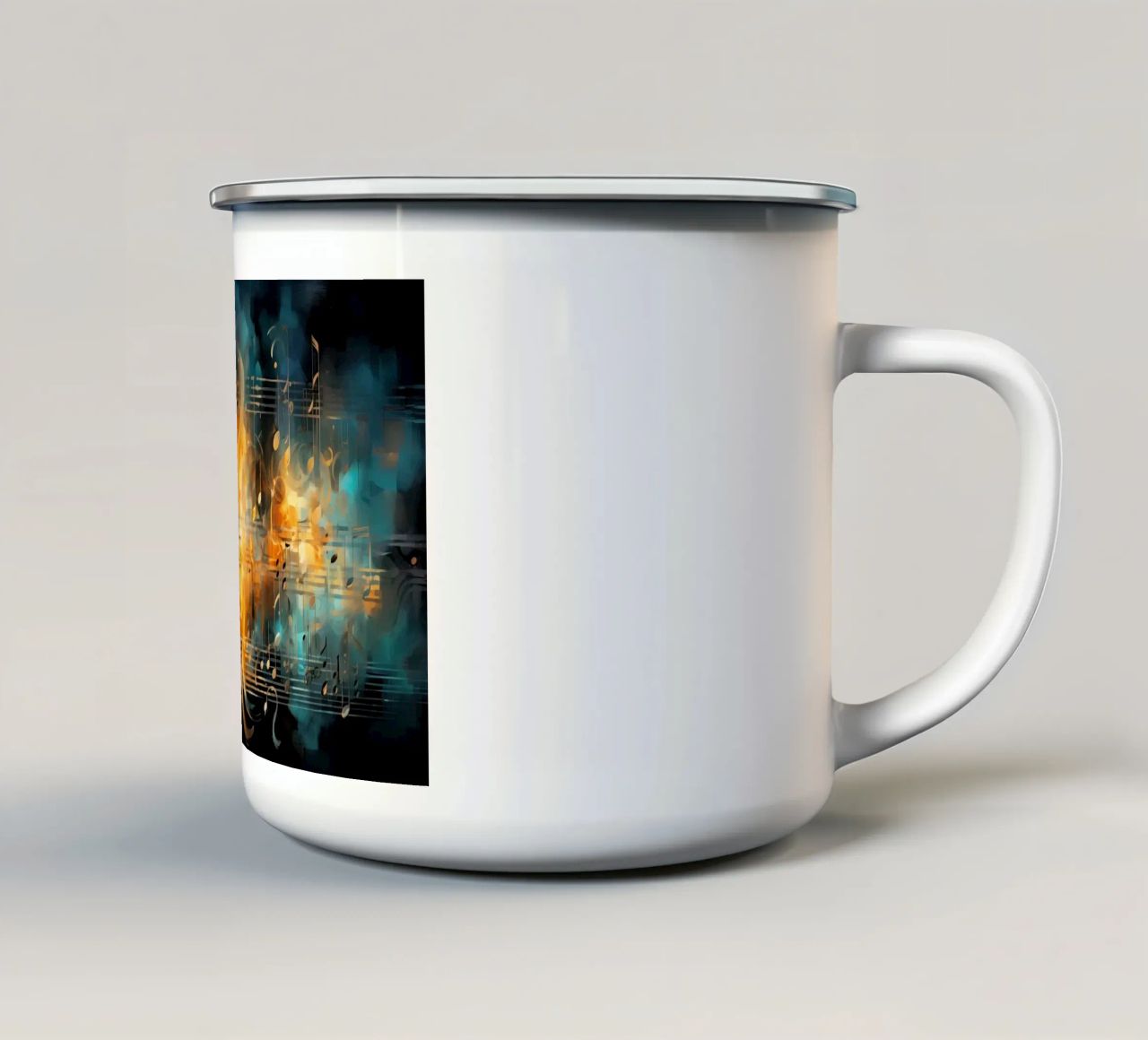 Music notebook abstract enamel mug by Imagine