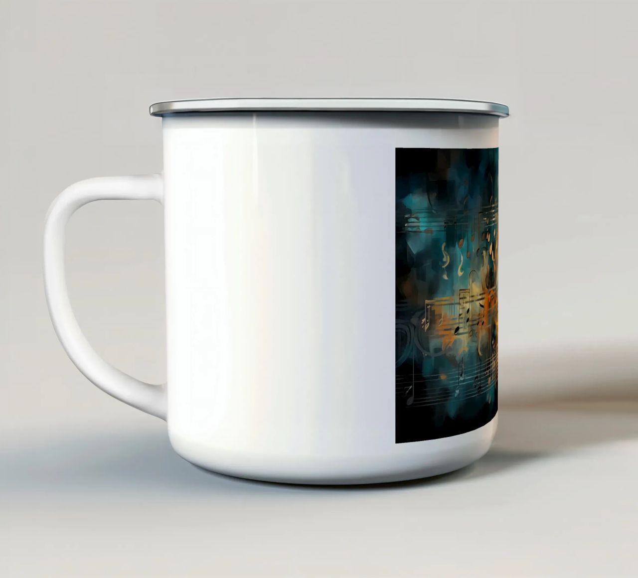 Music notebook abstract enamel mug by Imagine