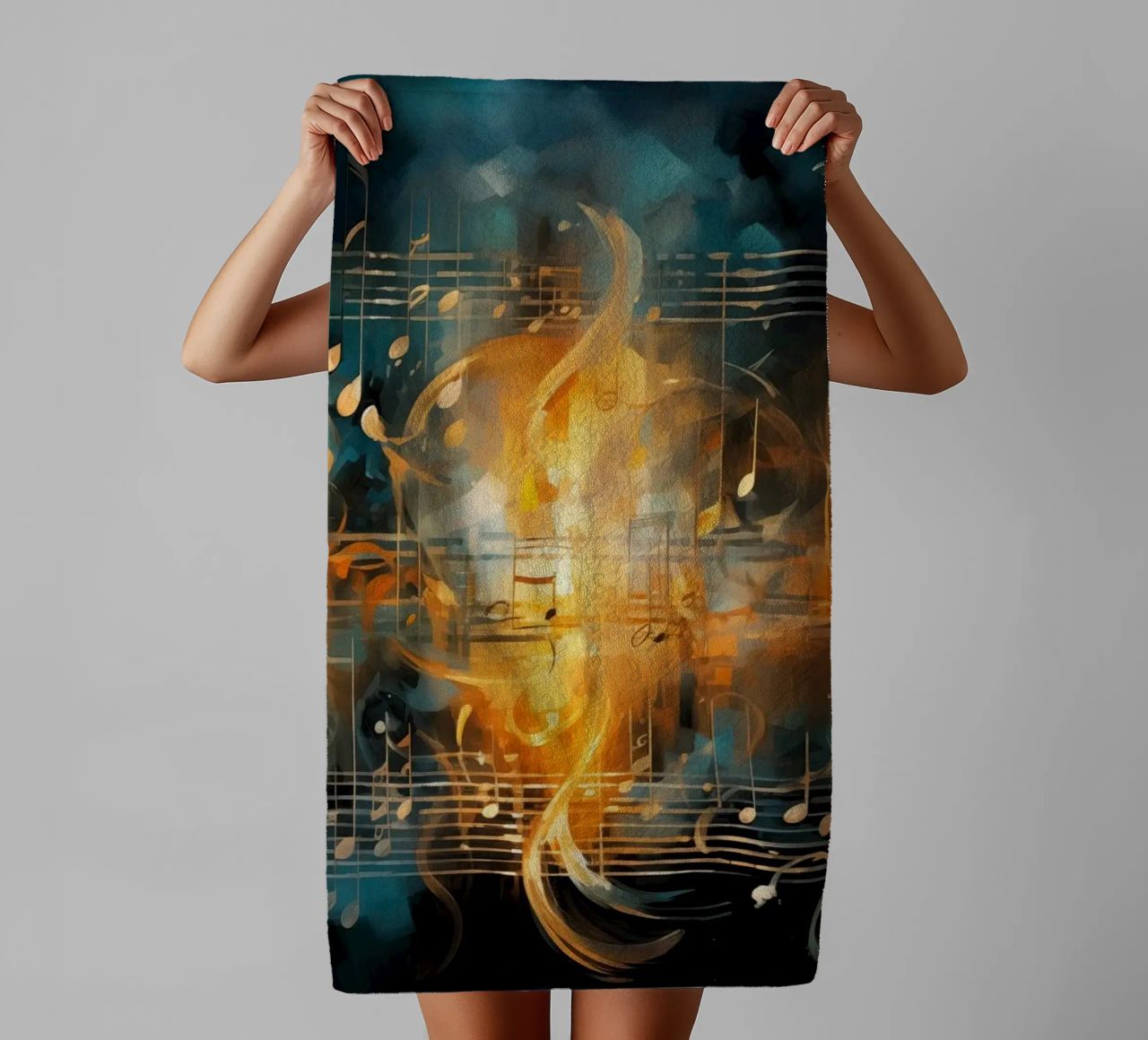 Music notebook abstract towel by Imagine