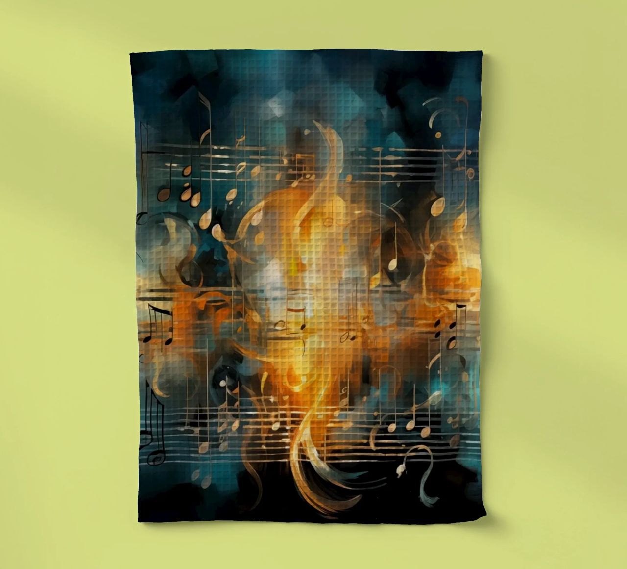 Music notebook abstract tea towel by Imagine