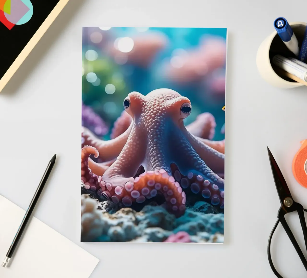 Octopus | Soft pink encounter (2) notebook by Trinkets NL Design Studio